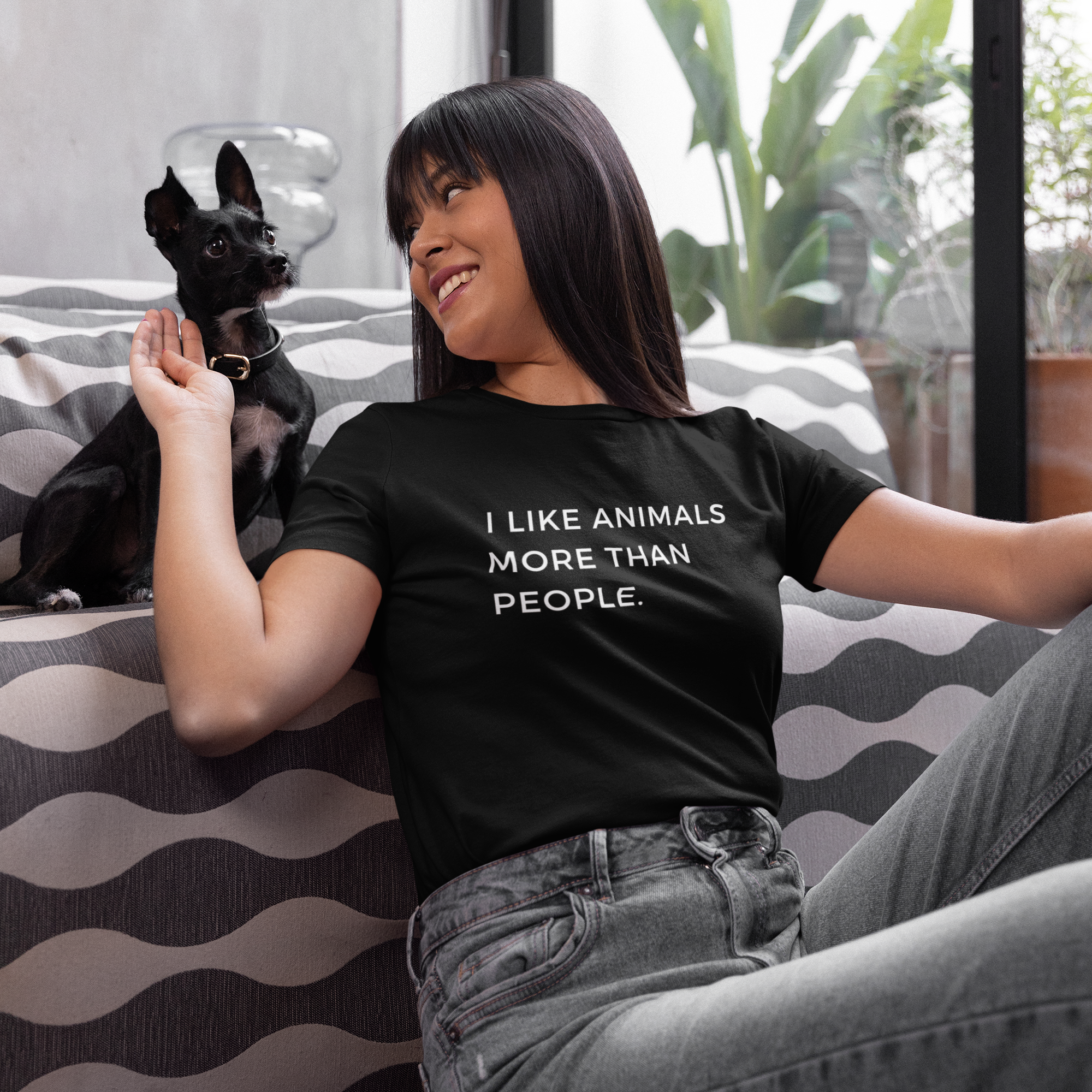 i like animals more than people - Damen T-Shirt