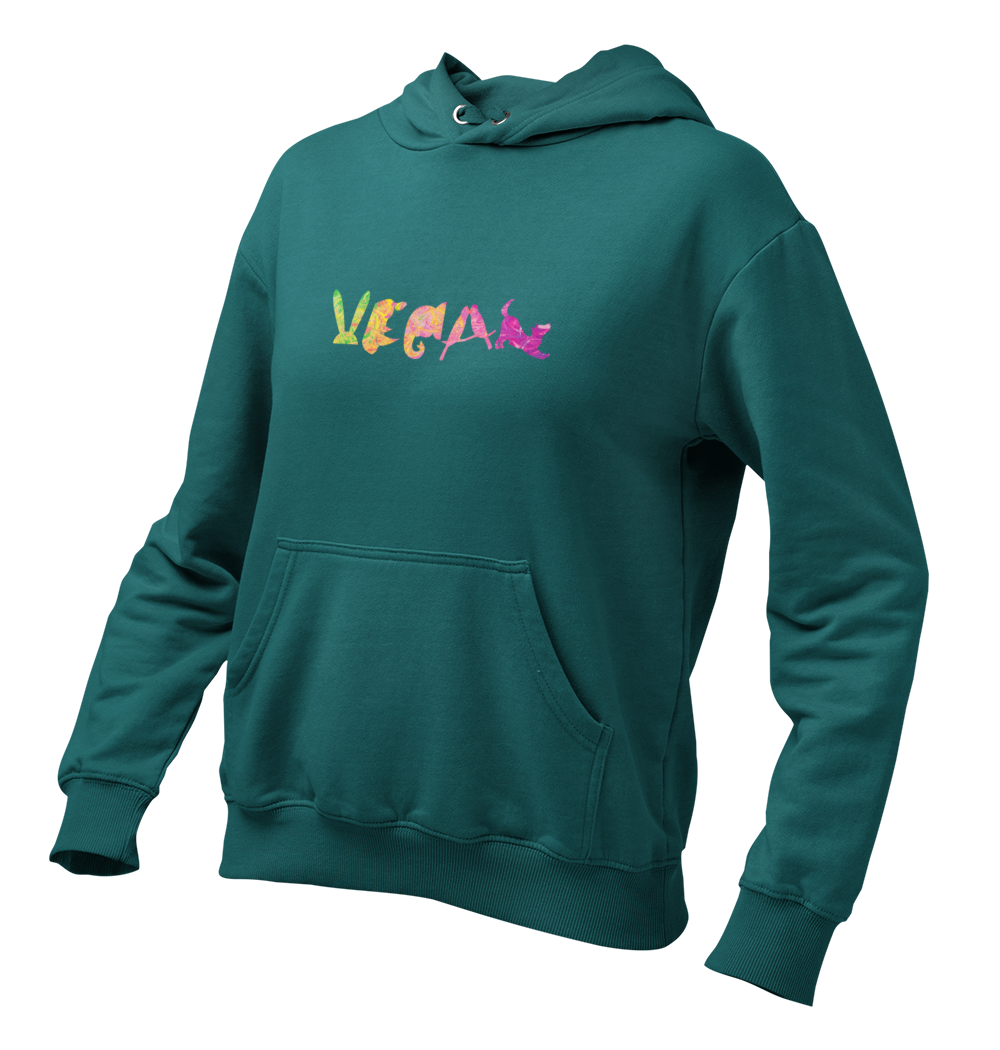 Vegan animal Schrift - Damen Hoodie
