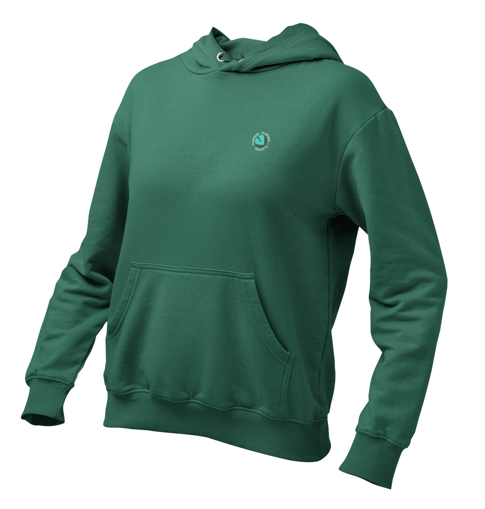 Plantnew Logo Single mit Rundschrift - Damen Hoodie