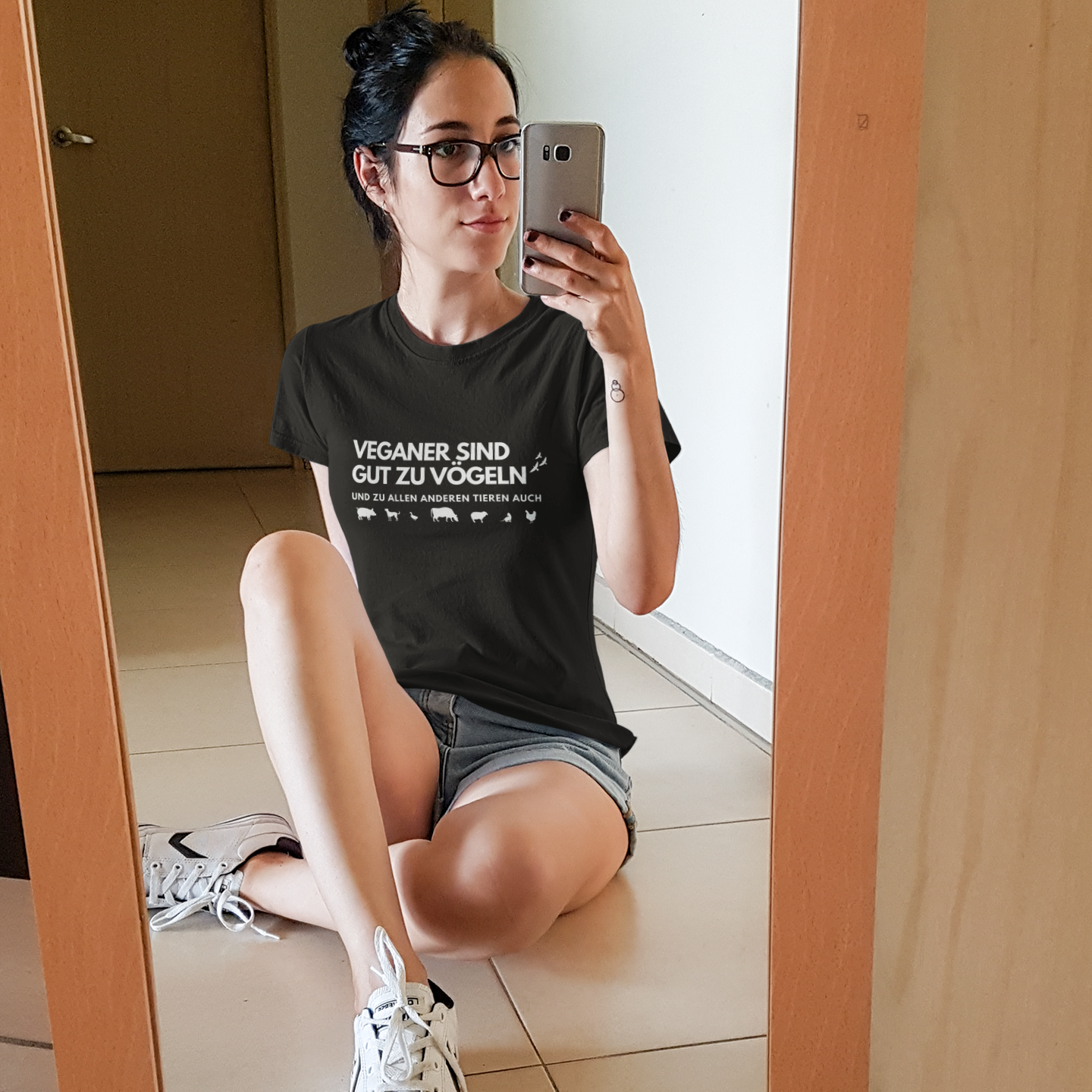 Veganer sind gut zu Vögeln - Damen T-Shirt Slim Fit