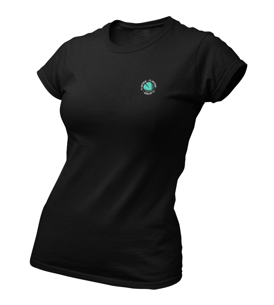 Plantnew Logo Single mit Rundschrift - Damen T-Shirt Slim Fit