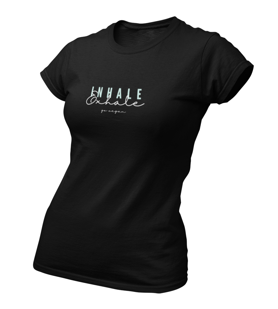 inhale exhale go vegan - Damen T-Shirt Slim Fit