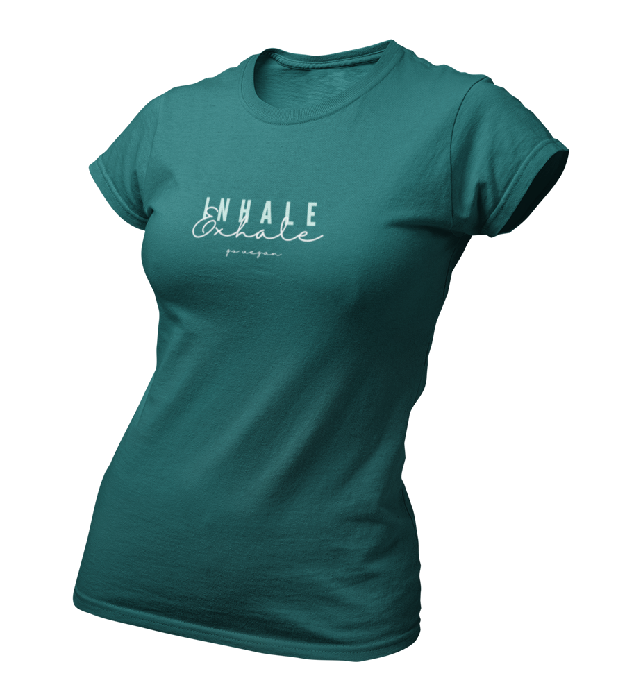 inhale exhale go vegan - Damen T-Shirt Slim Fit