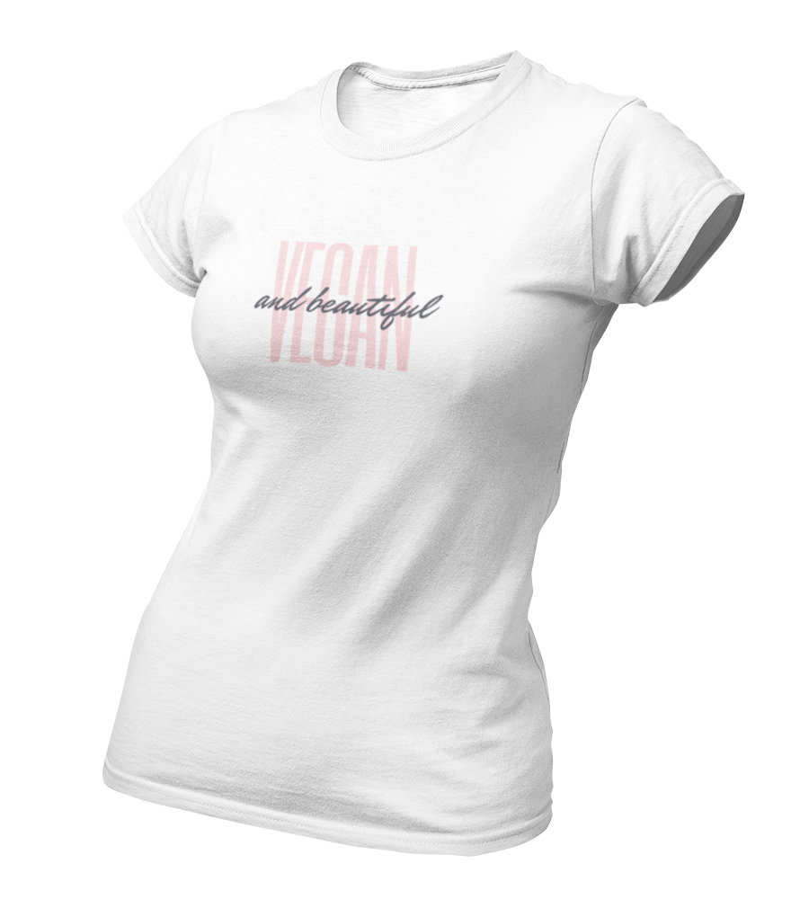 Vegan and beautiful - Damen T-Shirt Slim Fit