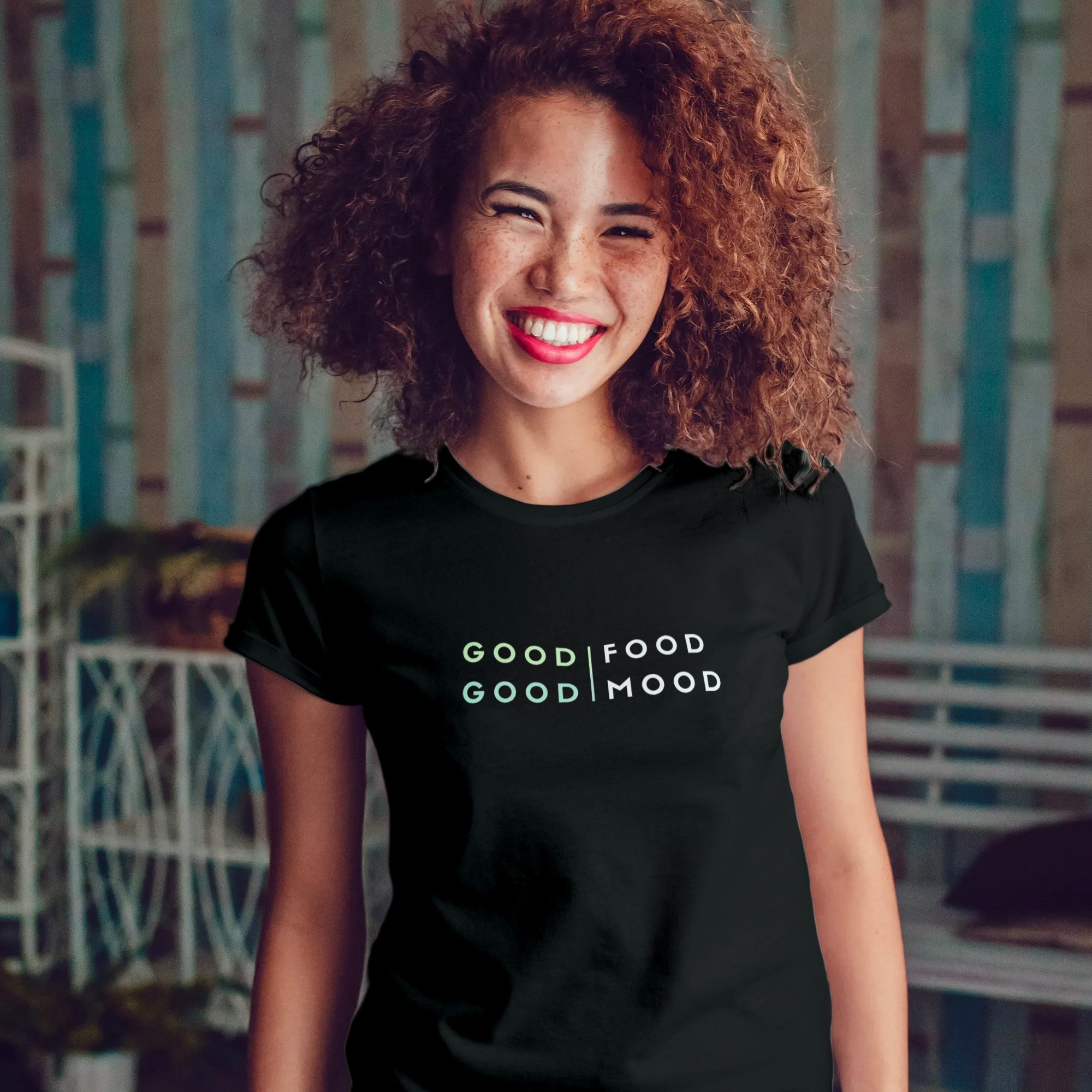 good food good mood - Damen T-Shirt Slim Fit