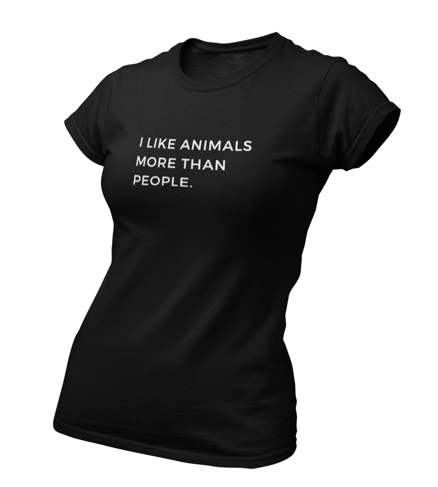 i like animals more than people - Damen T-Shirt Slim Fit