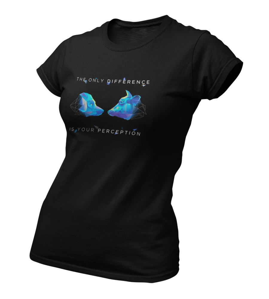 the only Difference is your Perception - Damen T-Shirt Slim Fit