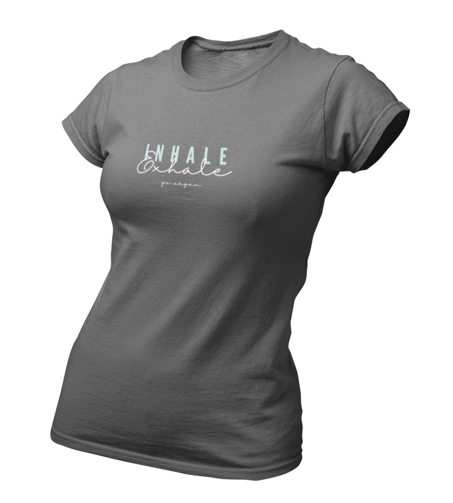 inhale exhale go vegan - Damen T-Shirt Slim Fit