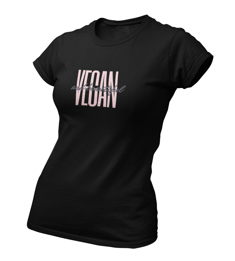 Vegan and beautiful - Damen T-Shirt Slim Fit