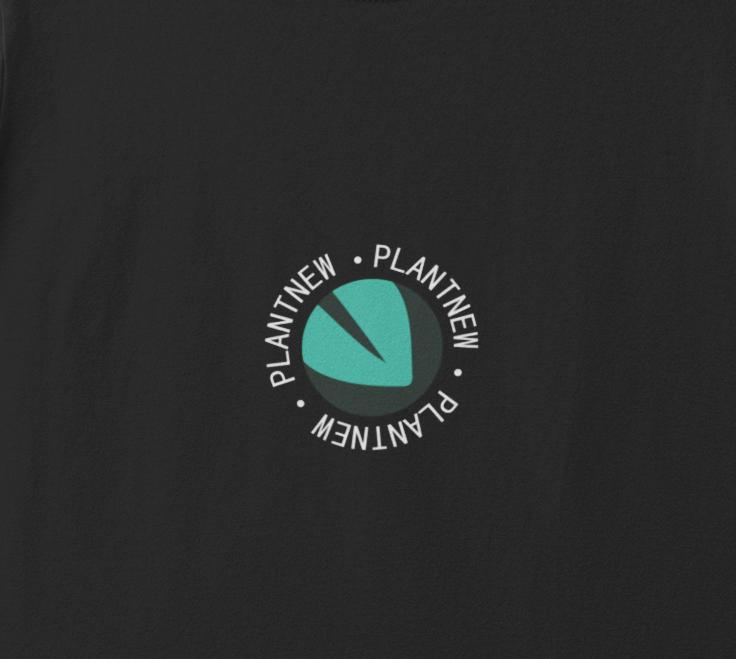Plantnew Logo Single mit Rundschrift - Herren T-Shirt