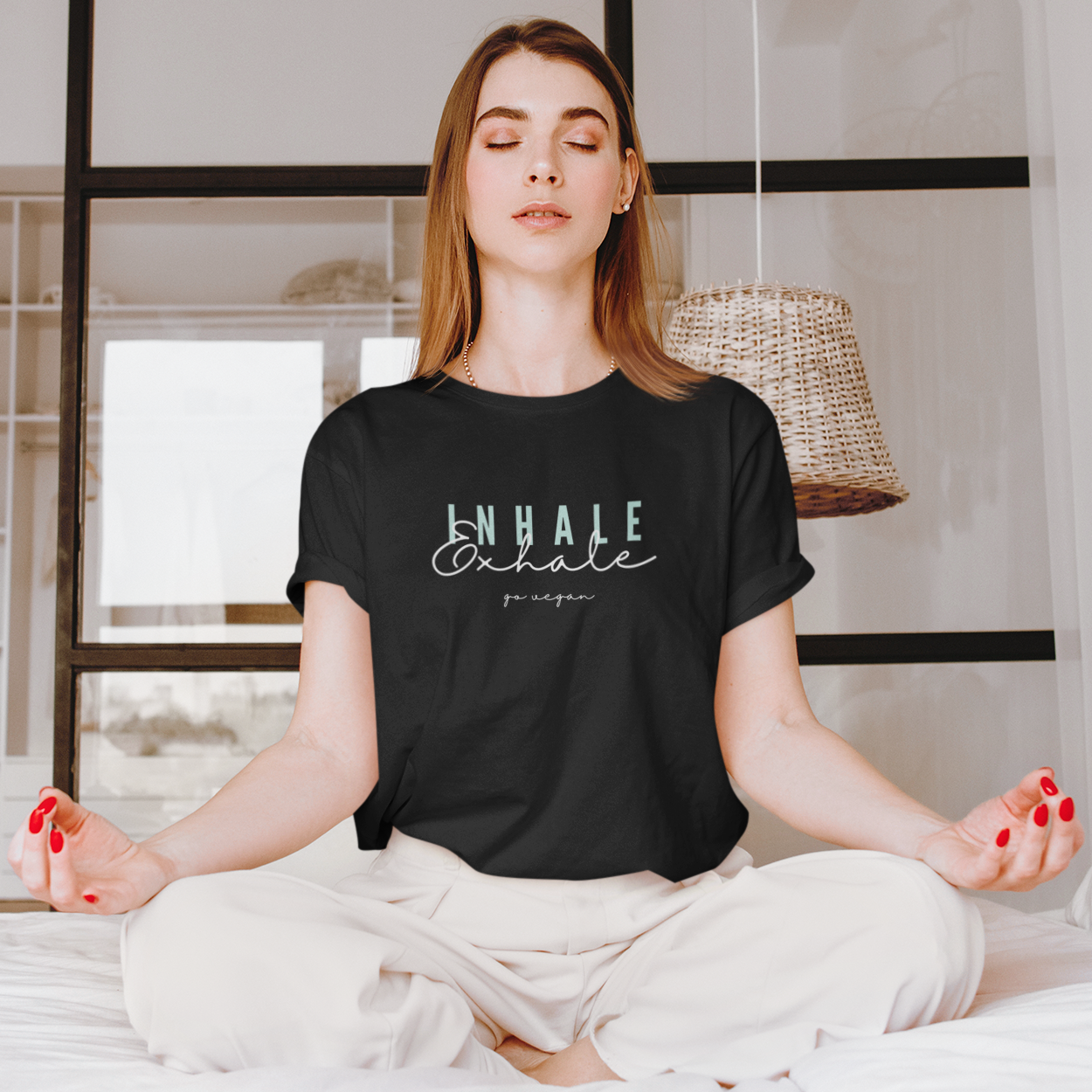 inhale exhale go vegan - Damen T-Shirt