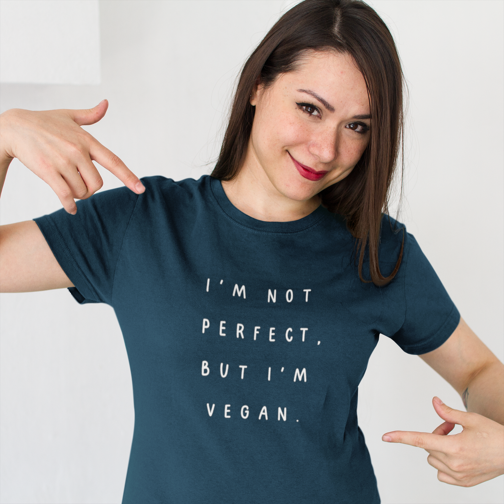 i'm not perfect, but i'm vegan - Damen T-Shirt Slim Fit