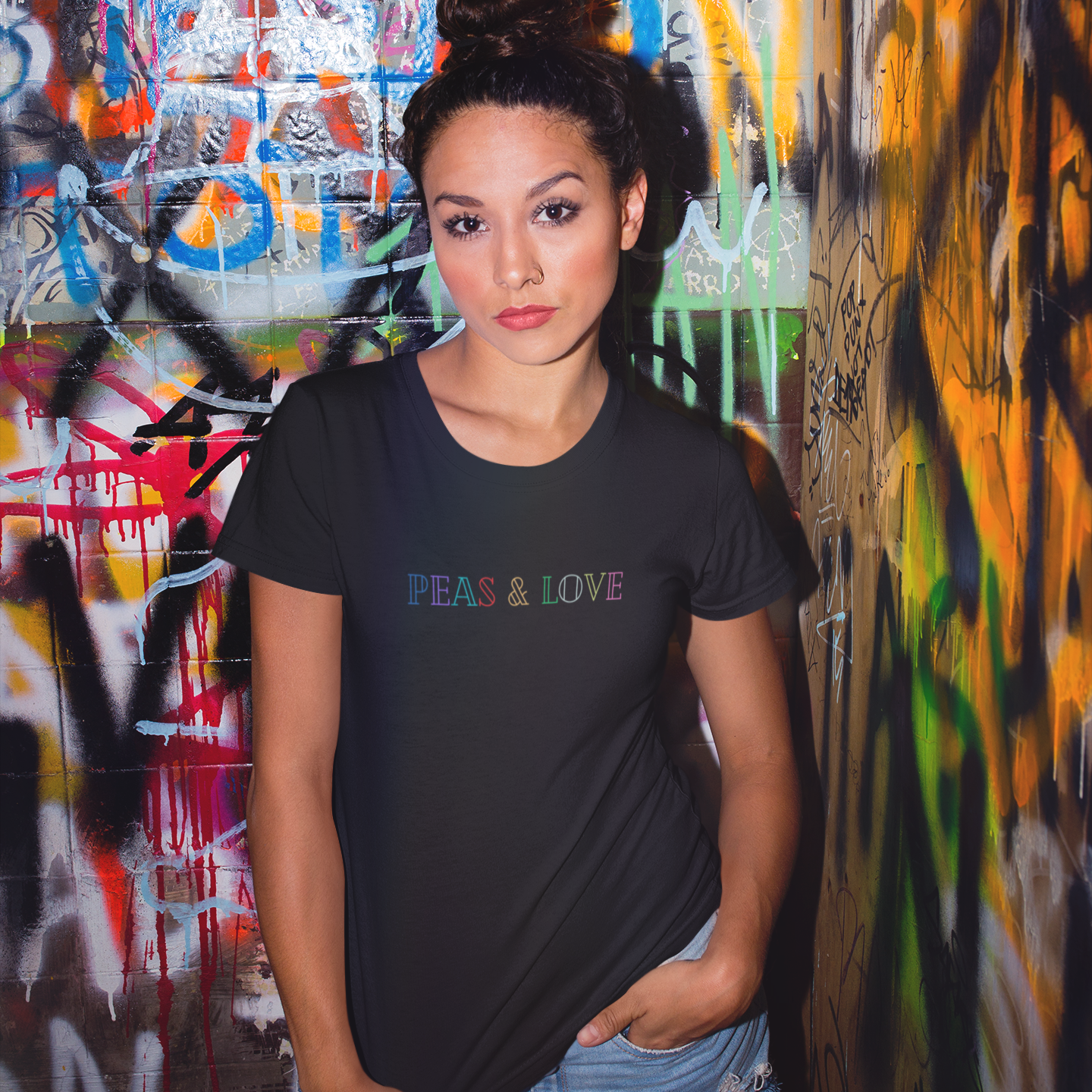 Peas & Love Colors - Damen T-Shirt Slim Fit