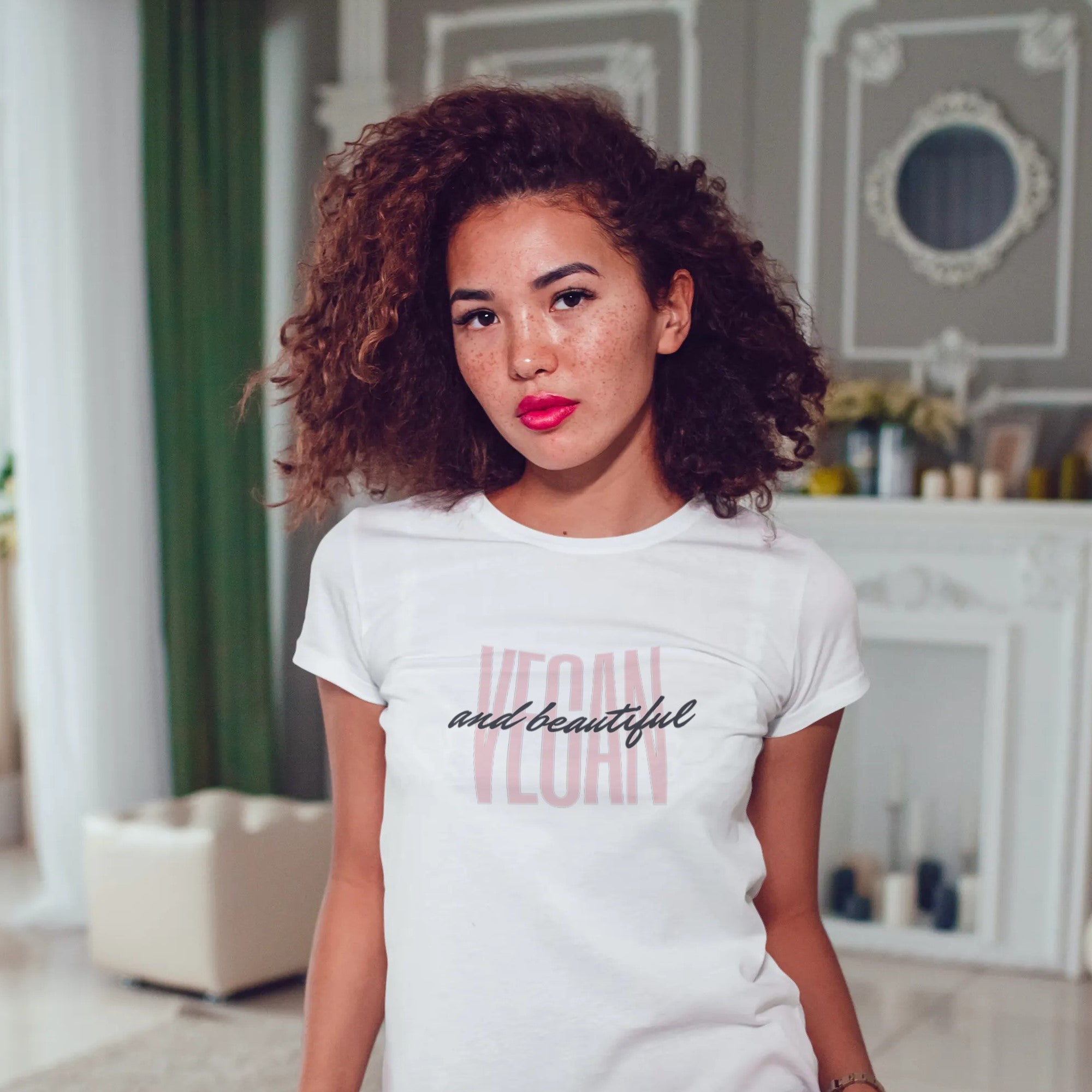 Vegan and beautiful - Damen T-Shirt Slim Fit