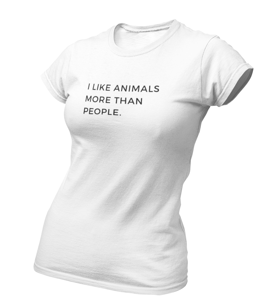 i like animals more than people - Damen T-Shirt Slim Fit
